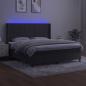 Preview: Boxspringbett mit Matratze & LED Dunkelgrau 180x200 cm Samt