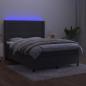 Preview: Boxspringbett mit Matratze & LED Dunkelgrau 140x200 cm Samt