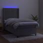 Preview: Boxspringbett mit Matratze & LED Hellgrau 90x200 cm Samt