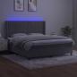 Preview: Boxspringbett mit Matratze & LED Hellgrau 180x200 cm Samt