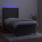 Preview: Boxspringbett mit Matratze & LED Dunkelgrau 80x200 cm Samt