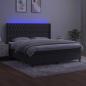 Preview: Boxspringbett mit Matratze & LED Dunkelgrau 160x200 cm Samt