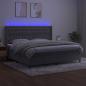 Preview: Boxspringbett mit Matratze & LED Hellgrau 200x200 cm Samt