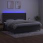 Preview: Boxspringbett mit Matratze & LED Dunkelgrau 200x200 cm Samt