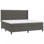 Preview: Boxspringbett mit Matratze & LED Dunkelgrau 200x200 cm Samt