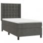 Preview: Boxspringbett mit Matratze & LED Dunkelgrau 100x200 cm Samt