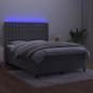 Preview: Boxspringbett mit Matratze & LED Hellgrau 140x190 cm Samt