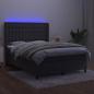 Preview: Boxspringbett mit Matratze & LED Dunkelgrau 140x200 cm Samt