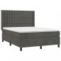 Preview: Boxspringbett mit Matratze & LED Dunkelgrau 140x200 cm Samt