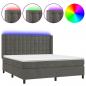 Preview: Boxspringbett mit Matratze & LED Dunkelgrau 180x200 cm Samt