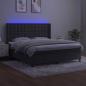 Preview: Boxspringbett mit Matratze & LED Dunkelgrau 180x200 cm Samt