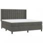 Preview: Boxspringbett mit Matratze & LED Dunkelgrau 180x200 cm Samt