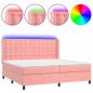 Preview: Boxspringbett mit Matratze & LED Rosa 200x200 cm Samt