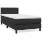 Preview: Boxspringbett mit Matratze Schwarz 80x200 cm Kunstleder