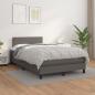 Preview: ARDEBO.de - Boxspringbett mit Matratze Grau 120x200 cm Kunstleder