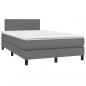 Preview: Boxspringbett mit Matratze Grau 120x200 cm Kunstleder