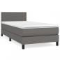 Preview: Boxspringbett mit Matratze Grau 90x200 cm Kunstleder