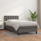 Preview: ARDEBO.de - Boxspringbett mit Matratze Grau 80x200 cm Kunstleder