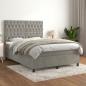 Preview: ARDEBO.de - Boxspringbett mit Matratze Hellgrau 140x190 cm Samt