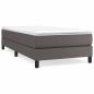 Preview: Boxspringbett mit Matratze Grau 90x200 cm Kunstleder