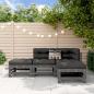 Preview: ARDEBO.de - 4-tlg. Garten-Lounge-Set Grau Massivholz Kiefer