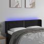 Preview: ARDEBO.de - LED Kopfteil Schwarz 147x16x78/88 cm Samt