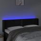 Preview: LED Kopfteil Schwarz 147x16x78/88 cm Samt