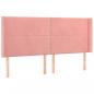 Preview: LED Kopfteil Rosa 163x16x118/128 cm Samt