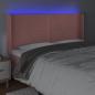 Preview: LED Kopfteil Rosa 163x16x118/128 cm Samt