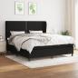 Preview: ARDEBO.de - Boxspringbett mit Matratze Schwarz 180x200 cm Stoff