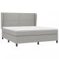 Preview: Boxspringbett mit Matratze Hellgrau 180x200 cm Stoff