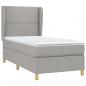 Preview: Boxspringbett mit Matratze Hellgrau 80x200 cm Stoff