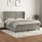 Preview: ARDEBO.de - Boxspringbett mit Matratze Hellgrau 160x200 cm Samt