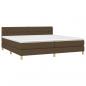 Preview: Boxspringbett mit Matratze & LED Dunkelbraun 200x200 cm Stoff