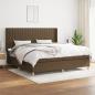 Preview: ARDEBO.de - Boxspringbett mit Matratze Dunkelbraun 200x200 cm Stoff