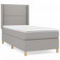 Preview: Boxspringbett mit Matratze Hellgrau 80x200 cm Stoff