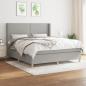 Preview: ARDEBO.de - Boxspringbett mit Matratze Hellgrau 180x200 cm Stoff