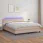 Preview: ARDEBO.de - Boxspringbett mit Matratze & LED Cappuccino-Braun 180x200cm