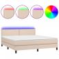 Preview: Boxspringbett mit Matratze & LED Cappuccino-Braun 180x200cm