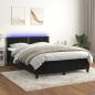 Preview: ARDEBO.de - Boxspringbett mit Matratze & LED Schwarz 140x190 cm Samt