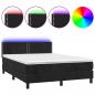 Preview: Boxspringbett mit Matratze & LED Schwarz 140x190 cm Samt