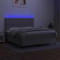 Preview: Boxspringbett mit Matratze & LED Hellgrau 160x200 cm Stoff