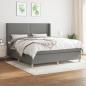 Preview: ARDEBO.de - Boxspringbett mit Matratze Dunkelgrau 160x200 cm Stoff