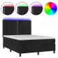 Preview: Boxspringbett mit Matratze & LED Schwarz 140x190 cm Samt