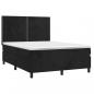 Preview: Boxspringbett mit Matratze & LED Schwarz 140x190 cm Samt