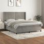 Preview: ARDEBO.de - Boxspringbett mit Matratze Hellgrau 160x200 cm Samt