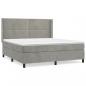 Preview: Boxspringbett mit Matratze Hellgrau 160x200 cm Samt