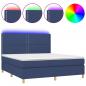 Preview: Boxspringbett mit Matratze & LED Blau 180x200 cm Stoff