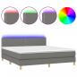 Preview: Boxspringbett mit Matratze & LED Dunkelgrau 180x200 cm Stoff