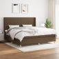 Preview: ARDEBO.de - Boxspringbett mit Matratze Dunkelbraun 200x200 cm Stoff